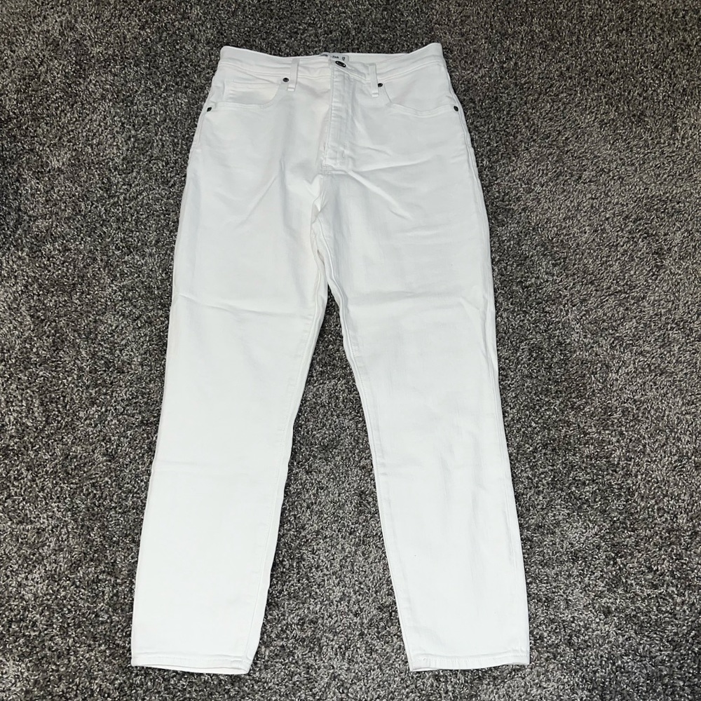 Abercrombie and Fitch white high rise skinny jeans